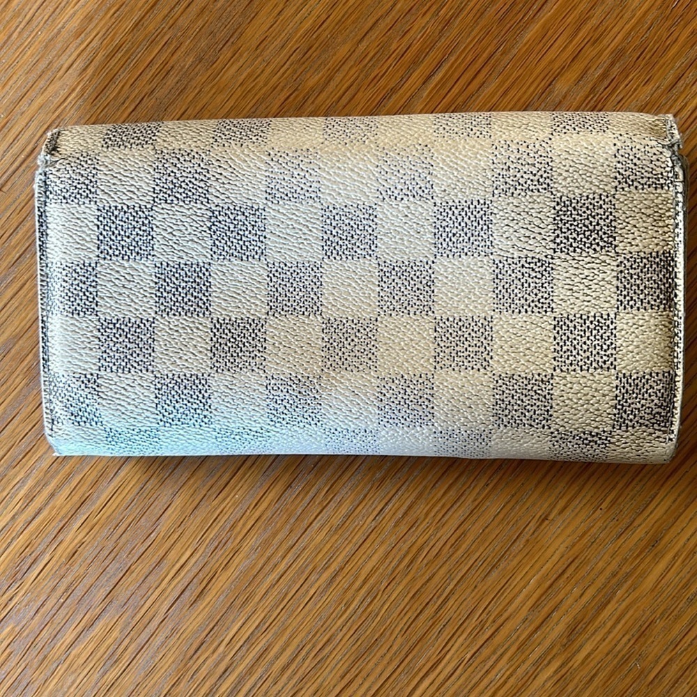 Authentic Louis Vuitton Damier Azur Sarah Wallet Worn Needs Some Love Project - Picture 5 of 14